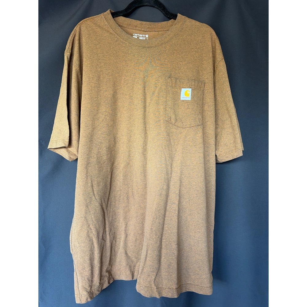 Carhartt Mens K87 Loose Fit Pocket T-Shirt Heather Brown Tall XL Casual Workwear